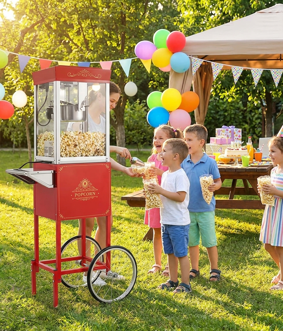 Machine à pop-corn pro avec chariot